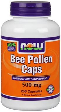 Picture of NOW Bee Pollen, 500 mg, 250 caps