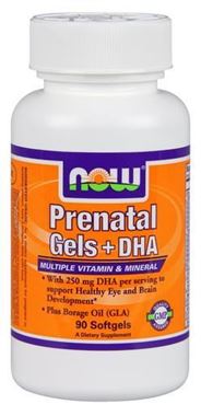 Picture of NOW Prenatal Gels + DHA, 90 softgels