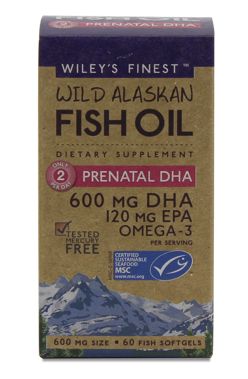 Picture of Wiley's Finest Wild Alaskan Fish Oil Prenatal DHA, 60 softgels