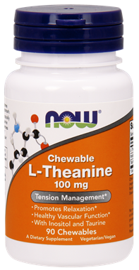Picture of NOW Chewable L-Theanine, 90 chewables