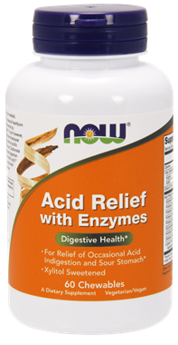 Picture of NOW Acid Relief with Enzymes, 60 chewables