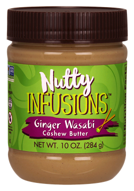 Picture of NOW Ellyndale Naturals Nutty Infusions Ginger Wasabi Cashew Butter, 10 oz