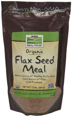 Picture of NOW Organic Flax Seed Meal, 12 oz
