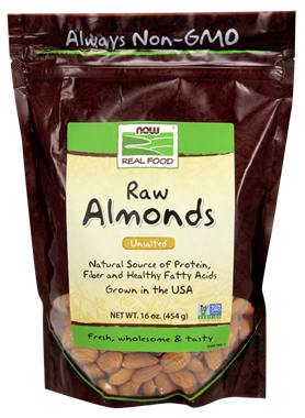 Picture of NOW Raw Almonds, 16 oz