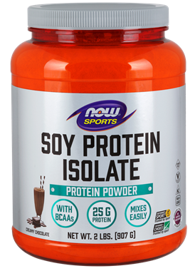 Picture of NOW Soy Protein Isolate Powder, Creamy Chocolate, 2 lbs