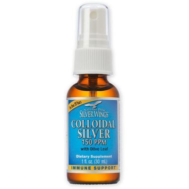 Picture of Natural Path Silver Wings Colloidal Silver 150 PPM with Olive Leaf Spray, 1fl  oz