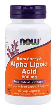 Picture of NOW Extra Strength Alpha Lipoic Acid, 600 mg, 60 vcaps