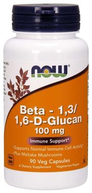 Picture of NOW Beta -1,3/1,6-D-Glucan, 100 mg, 90 vcaps