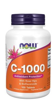 Picture of NOW C-1000 with Rose Hips & Bioflavonoids, 100 tabs