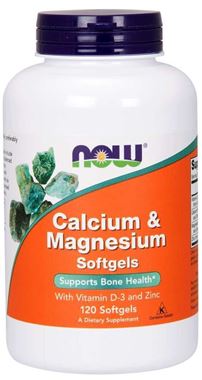 Picture of NOW Calcium & Magnesium Softgels, 120 softgels