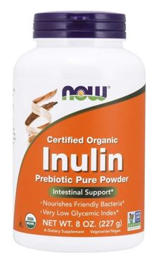 Picture of NOW Certified Organic Inulin Prebiotic Pure Powder, 8 oz