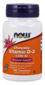 Picture of NOW Chewable Vitamin D-3 1,000 IU, 180 chewables