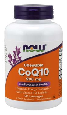 Picture of NOW Chewable CoQ10, 200 mg, 90 lozenges