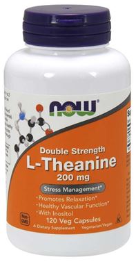 Picture of NOW Double Strength L-Theanine, 200 mg, 120 vcaps