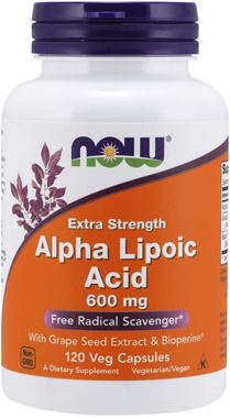 Picture of NOW Extra Strength Alpha Lipoic Acid, 600 mg, 120 vcaps
