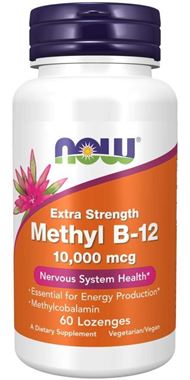 Picture of NOW Extra Strength Methyl B-12, 10,000 mcg, 60 lozenges