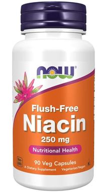 Picture of NOW Flush-Free Niacin, 250 mg, 90 vcaps