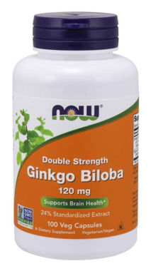Picture of NOW Double Strength Ginkgo Biloba, 120 mg, 100 vcaps
