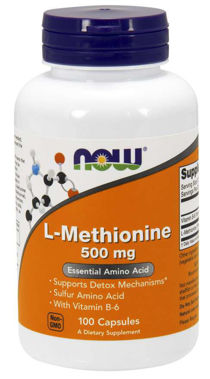 Picture of NOW L-Methionine, 500 mg, 100 caps (TEMPORARILY OUT OF STOCK)