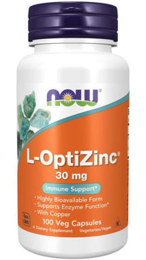 Picture of NOW L-OptiZinc, 30 mg, 100 vcaps