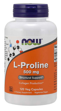 Picture of NOW L-Proline, 500 mg, 120 vcaps