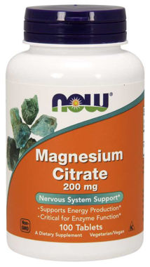 Picture of NOW Magnesium Citrate, 200 mg, 100 tabs