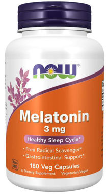 Picture of NOW Melatonin, 3 mg, 180 vcaps