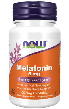 Picture of NOW Melatonin, 5 mg, 60 vcaps