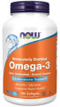 Picture of NOW Molecularly Distilled Omega-3, 180 enteric coated softgels