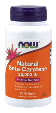 Picture of NOW Natural Beta Carotene, 25,000 IU, 90 softgels