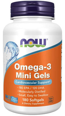 Picture of NOW Omega-3 Mini Gels, 180 softgels