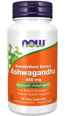Picture of NOW Standardized Extract Ashwagandha, 450 mg, 90 vcaps