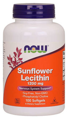 Picture of NOW Sunflower Lecithin, 1200 mg, 100 softgels