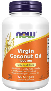 Picture of NOW Virgin Coconut Oil, 1000 mg, 120 softgels