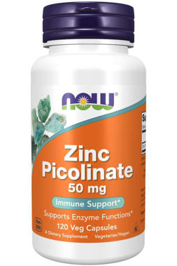 Picture of NOW Zinc Picolinate, 50 mg, 120 vcaps