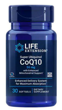 Picture of Life Extension Super Ubiquinol CoQ10 with Enhanced Mitochondrial Support, 50 mg, 30 softgels