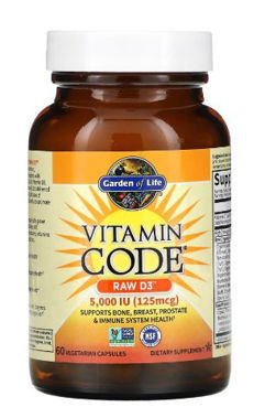 Picture of Garden of Life Vitamin Code Raw D3, 5000 IU, 60 vcaps