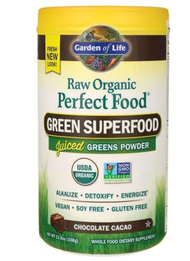 Picture of Garden of Life Raw Organic Perfect Food Green SuperFood, Chocolate Cacao, 11.9 oz powder