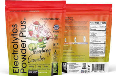 Picture of PowderVitamin Electrolytes Powder Plus [Strawberry Cucumber] 100 servings